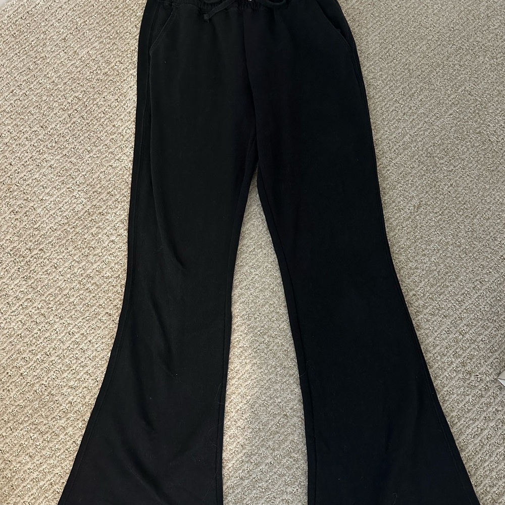 Abercrombie & Fitch Black Drawstring wide leg Pants